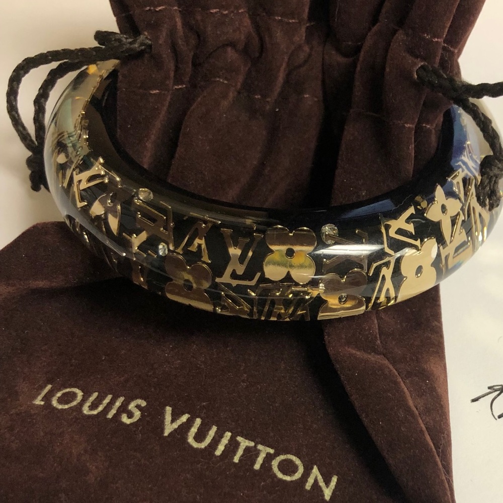 Louis Vuitton Inclusion GM Bangle Bracelet Black